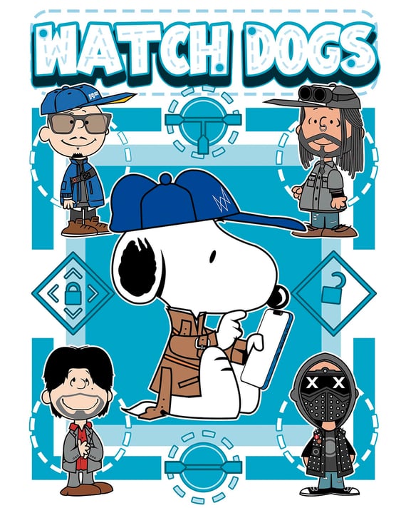 Camiseta Watch Dogs (Snoopy Style)