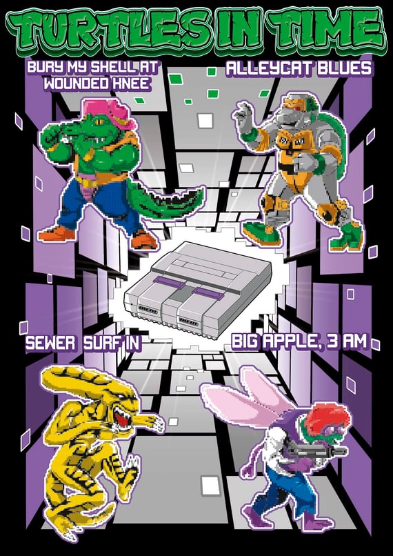 Camiseta Turtle in Time - SNES