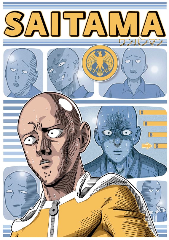 Camiseta Saitama (faces)