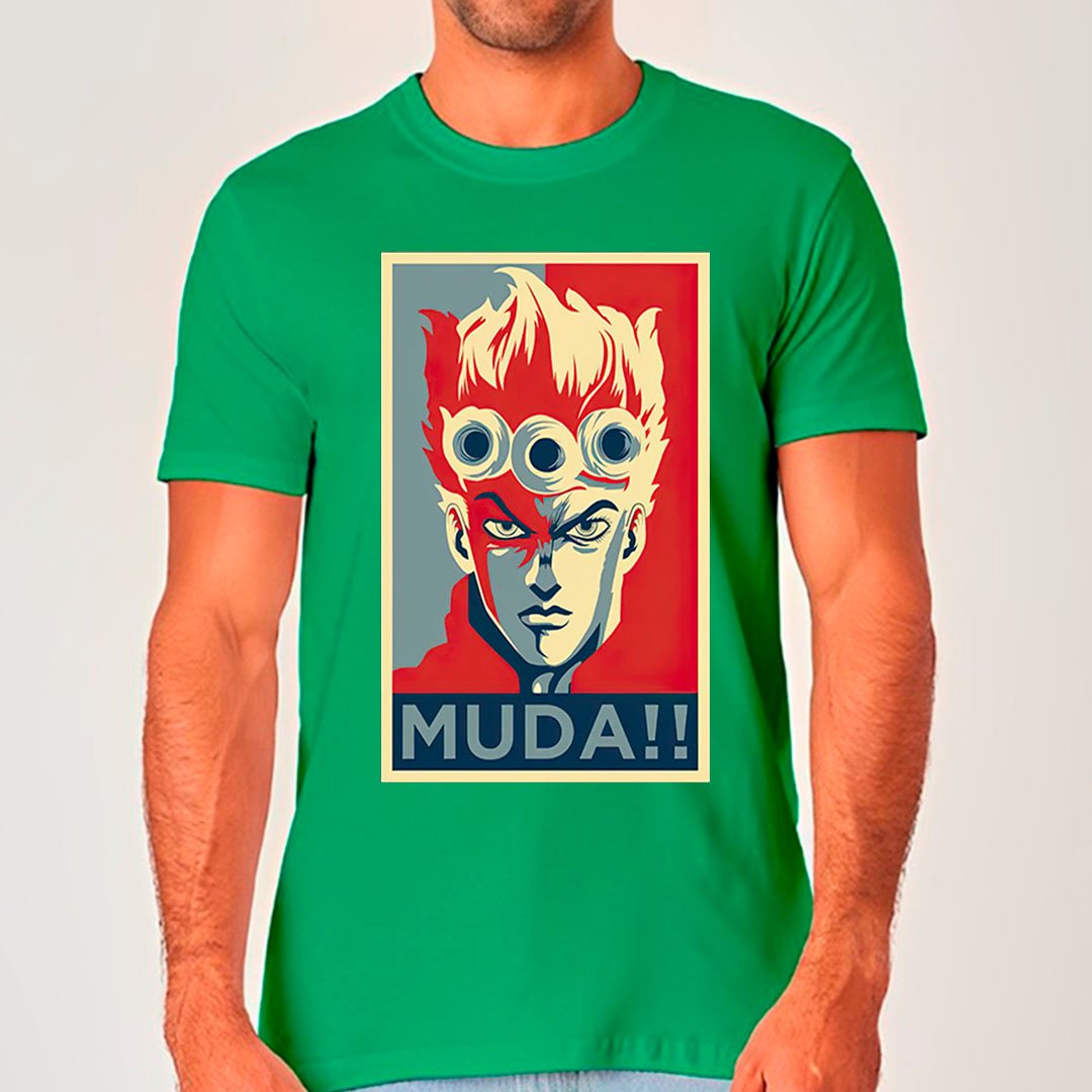 Giorno, Muda - Jojo\'s Bizarre Adventure | Camiseta Unissex Nome do produto: Giorno, Muda - Jojo\'s Bizarre Adventure | Camiseta Unissex