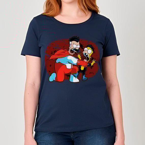 Omni-Man & Invencível em Os Simpson | Camiseta Feminina