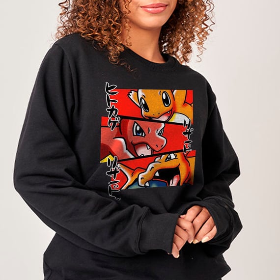 Evolução Charmander, Charmeleon, Charizard - Pokemon | Moletom