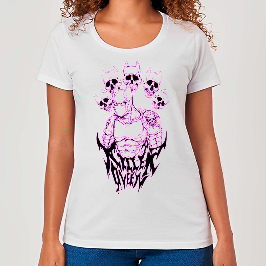 Killer Queen Stand - Jojo\'s Bizarre Adventure | Camiseta Feminina Nome do produto: Killer Queen Stand - Jojo\'s Bizarre Adventure | Camiseta Feminina