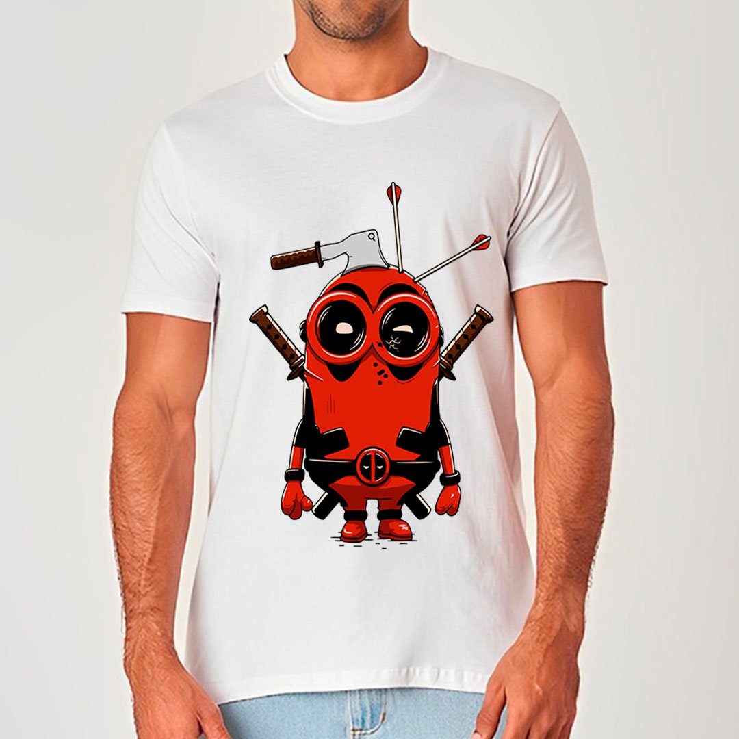 Minions em Deadpoll | Camiseta Unissex Nome do produto: Minions em Deadpoll | Camiseta Unissex