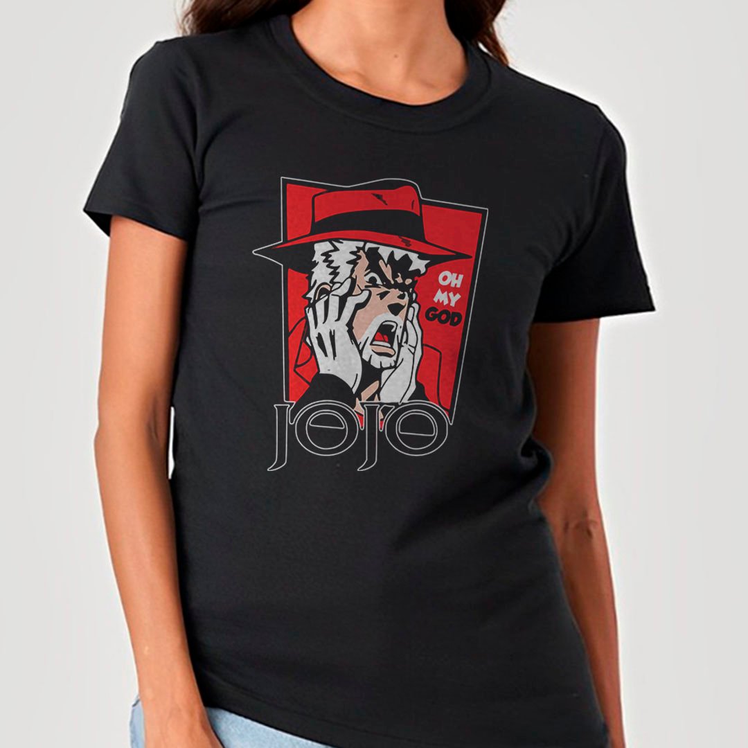Joseph, Oh My God - Jojo\'s Bizarre Adventure | Camiseta Feminina Nome do produto: Joseph, Oh My God - Jojo\'s Bizarre Adventure | Camiseta Feminina