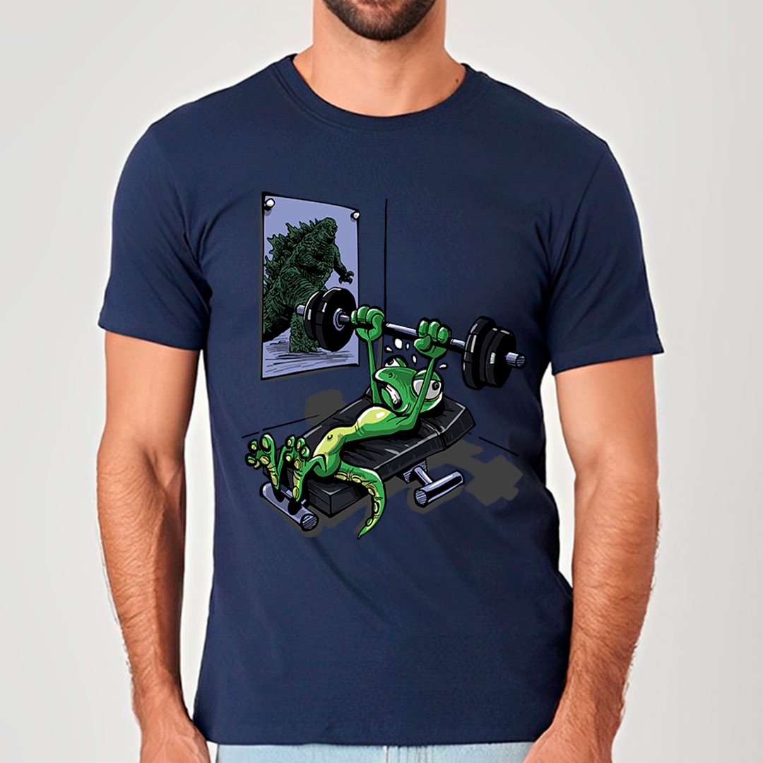 Largato em Godzilla | Camiseta Unissex Nome do produto: Largato em Godzilla | Camiseta Unissex
