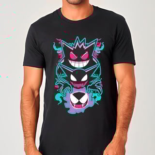 Gastly, Haunter e Gengar - Pokemon | Camiseta Unissex