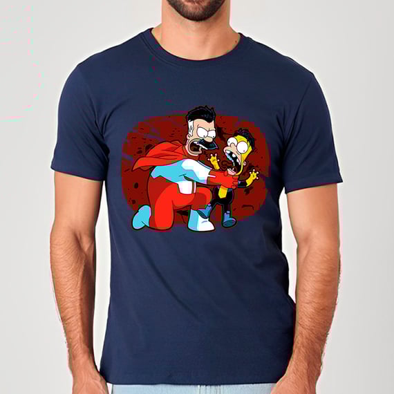Omni-Man & Invencível em Os Simpson | Camiseta Unissex