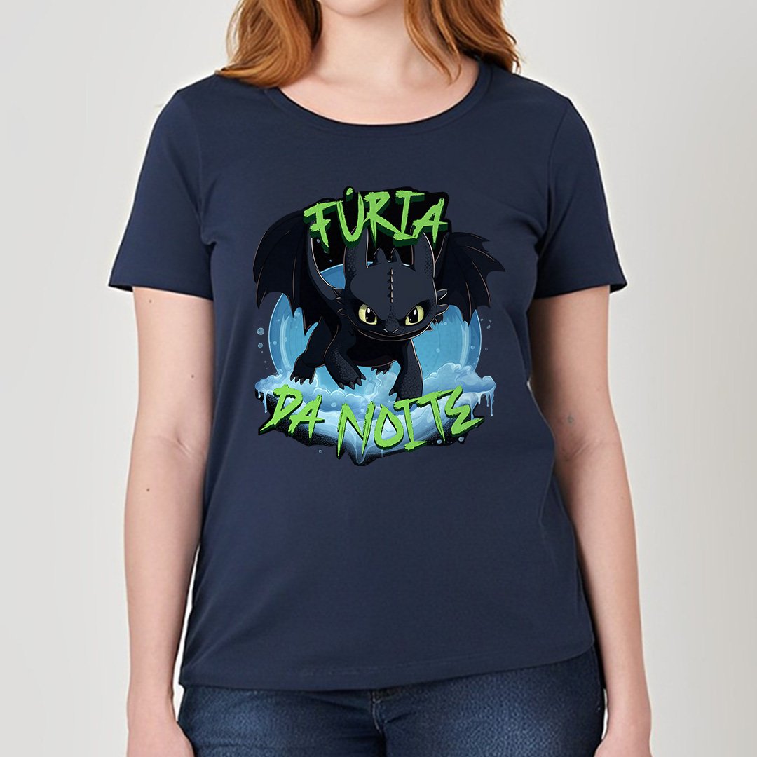 Banguela, Fúria da Noite | Como Treinar seu Dragão - Camiseta Feminina Nome do produto: Banguela, Fúria da Noite | Como Treinar seu Dragão - Camiseta Feminina