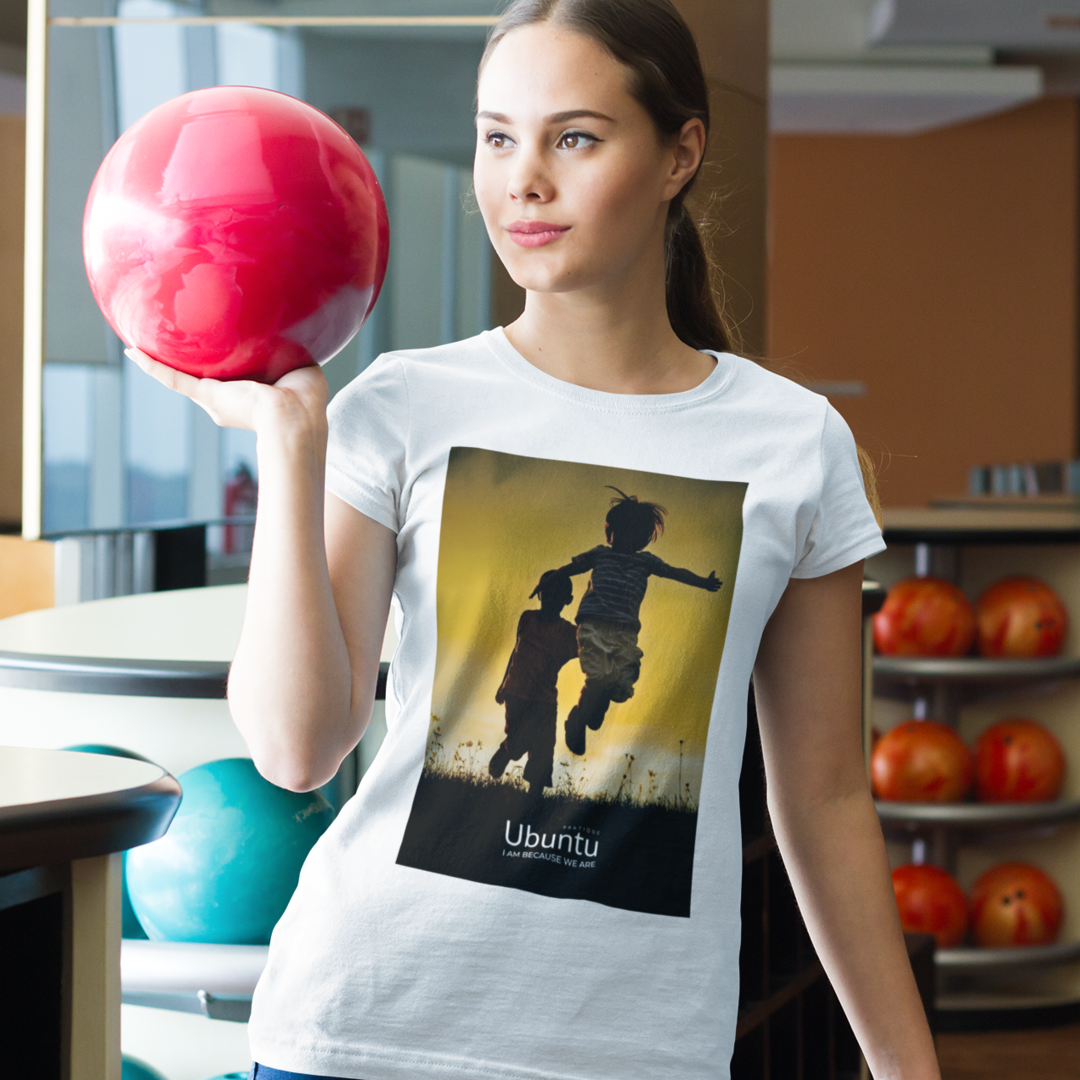 Camiseta Feminina - Ubuntu Yellow Jump