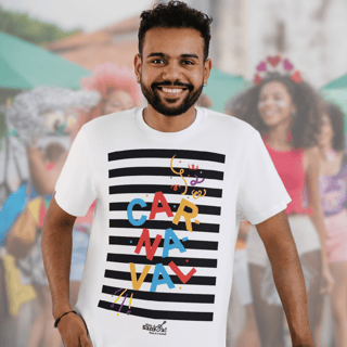 Nome do produto Camiseta Clássica Masculina - Carnaval Branca e Preta