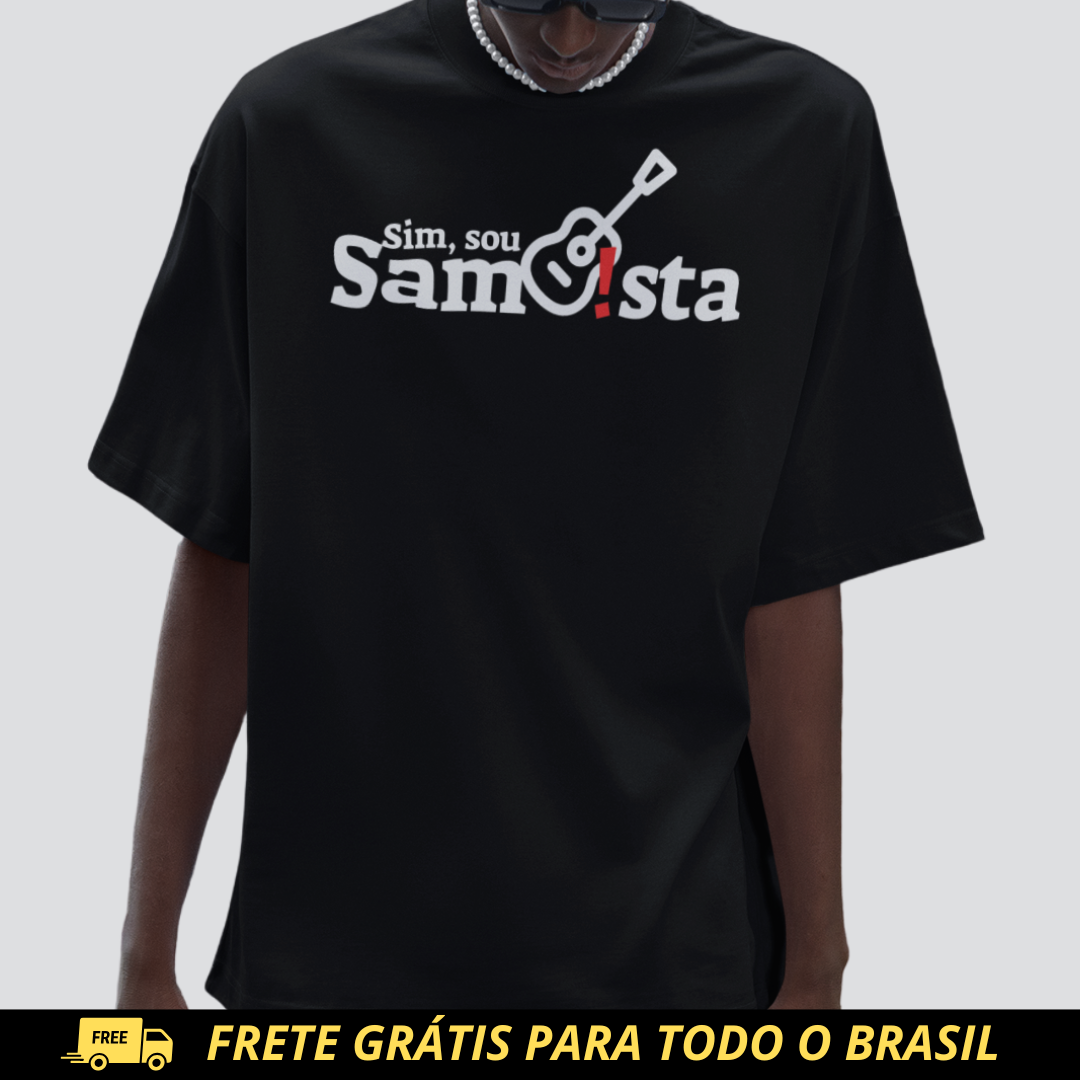 Nome do produto: Camiseta Masculina Oversized - Sim Sou Sambista
