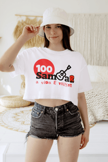Nome do produto Camisa Cropped Feminina - Sem Sambar a Vida é Triste