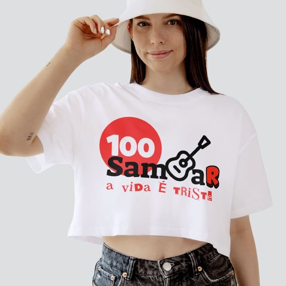 Camisa Cropped Feminina - Sem Sambar a Vida é Triste