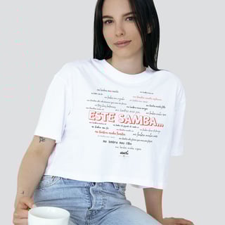 Nome do produto Camisa Cropped Feminina - Este Samba me Lembra