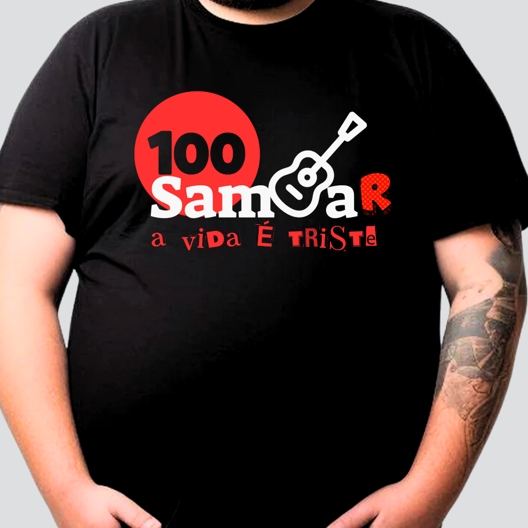 Nome do produto: Camiseta Plus Size - Sem Sambar a Vida é Triste