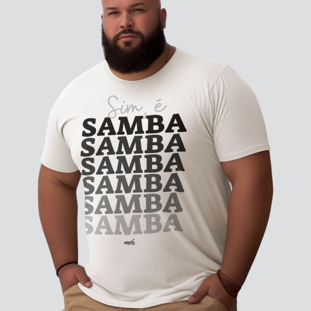 Nome do produto: Camiseta Plus Size - Sim é Samba Degrade