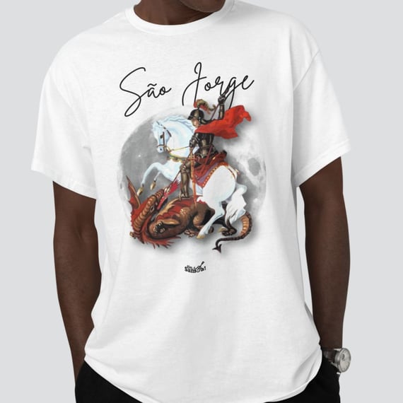 Camiseta Clássica Masculina - São Jorge Sim é Samba