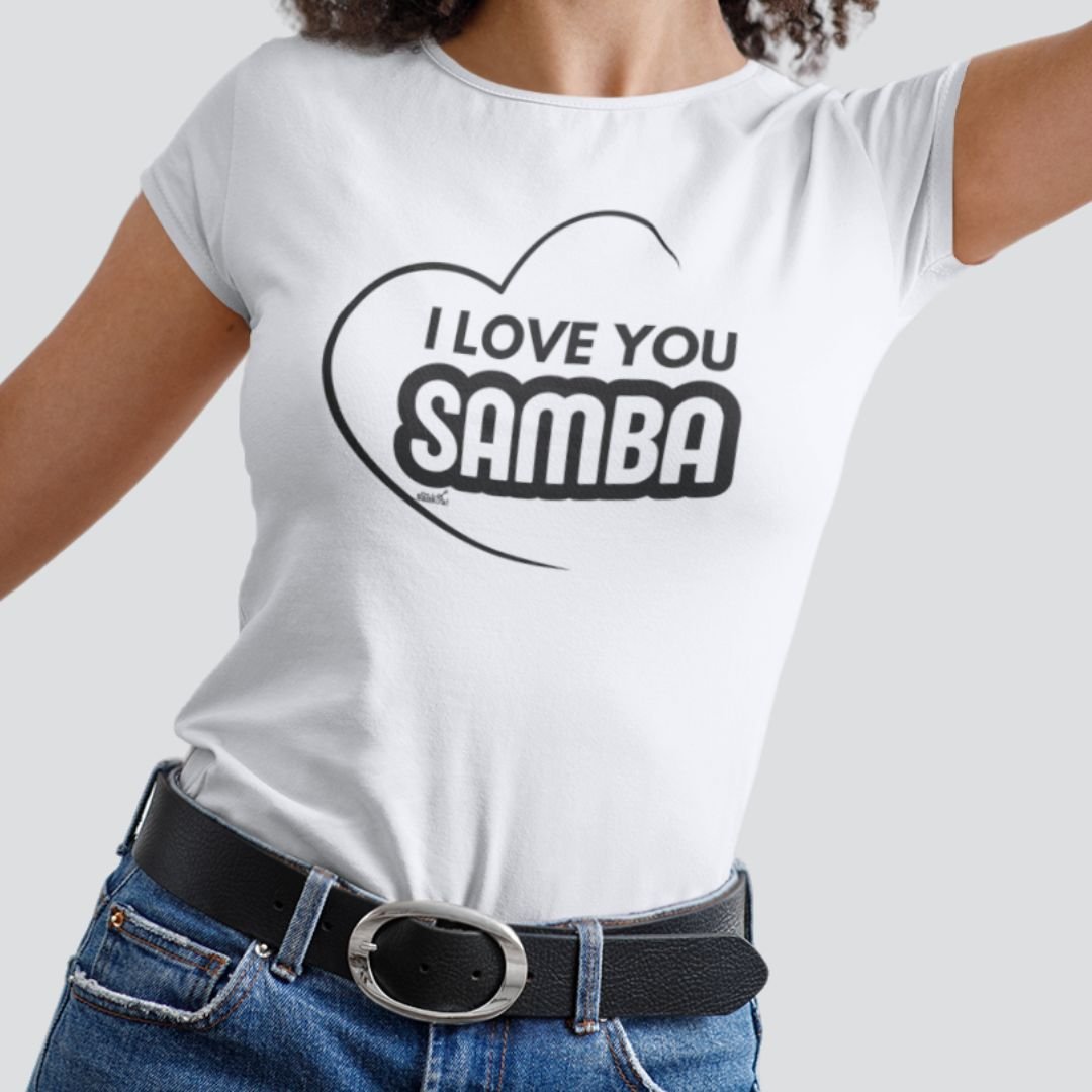 Nome do produto: Camiseta Baby Long Quality Feminina - I Love You Samba