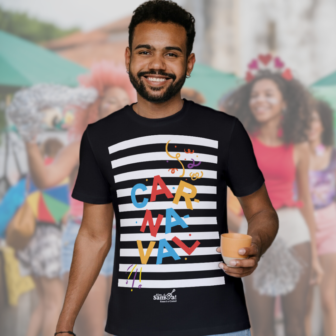 Nome do produto: Camiseta Clássica Masculina - Preta e Branca