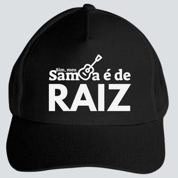 Boné Americano Com Tela - Sim Meu Samba é de Raiz