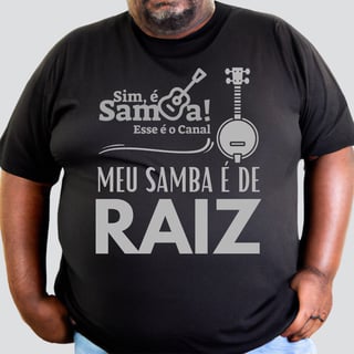 Nome do produto Camiseta Plus Size - Meu Samba é de Raiz