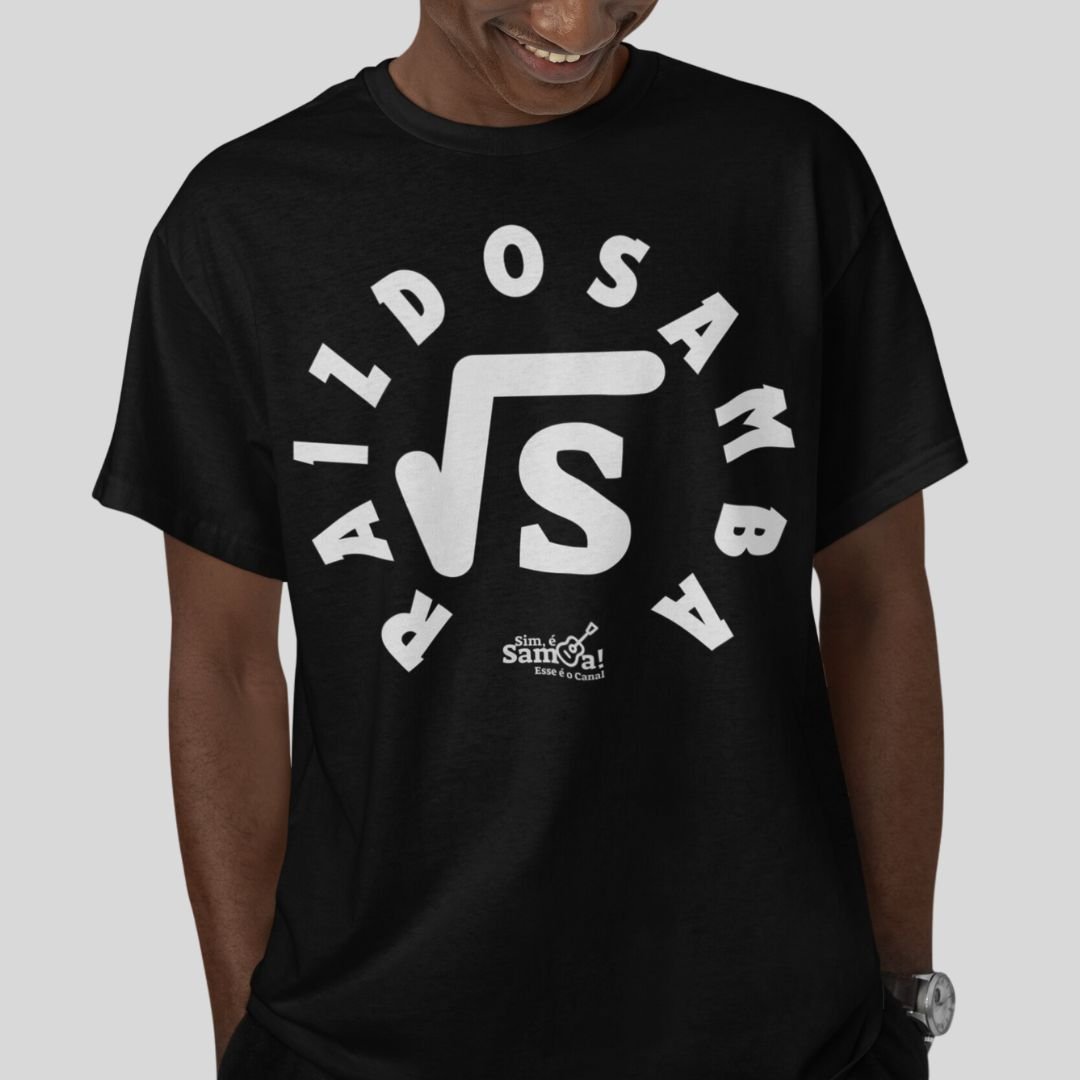 Nome do produto: Camiseta Clássica Masculina - Raiz do Samba