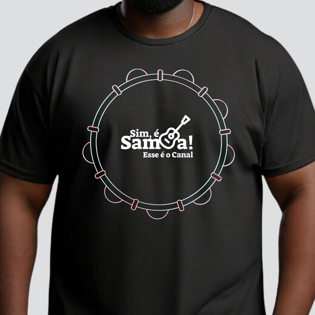Nome do produto: Camiseta Plus Size - Pandeiro Sim é Samba