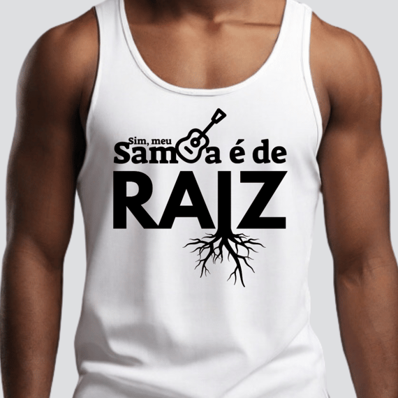 Camiseta Regata Masculina - Sim Meu Samba é De Raiz  