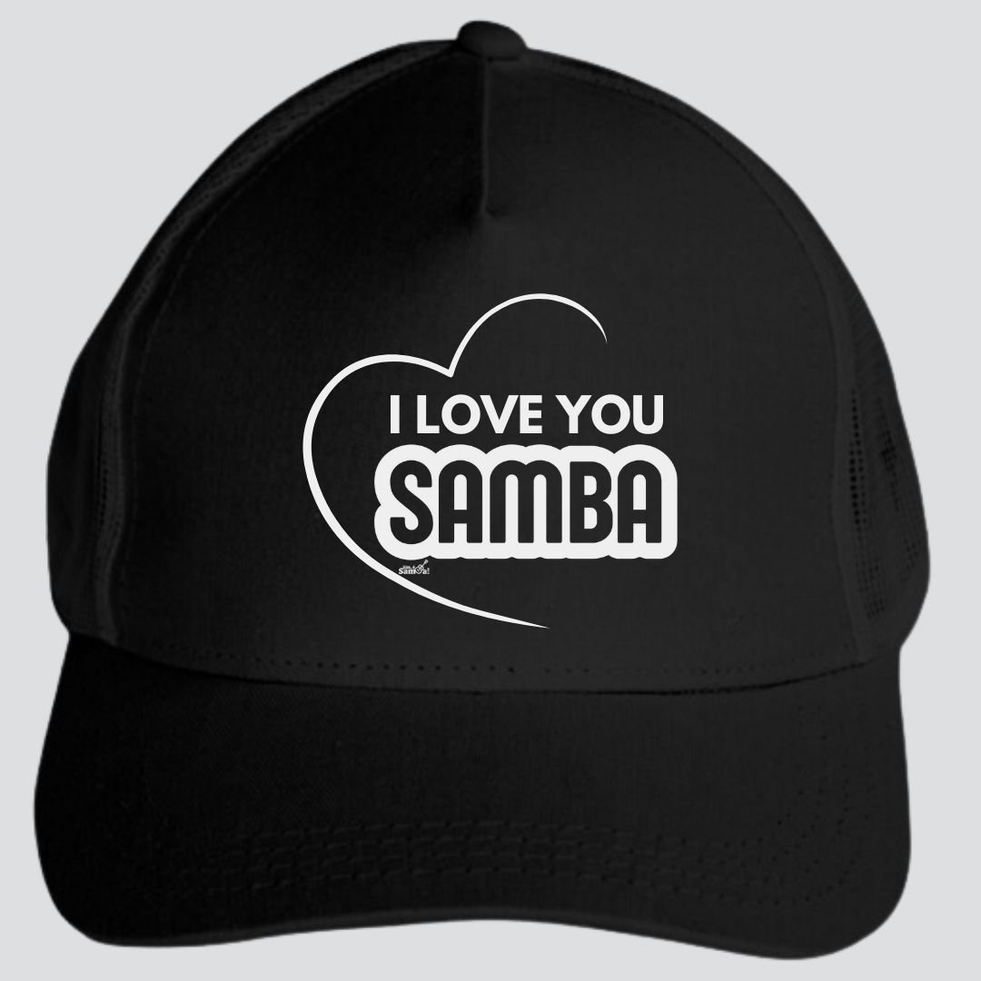 Nome do produto: Boné Americano com Tela - I Love You Samba