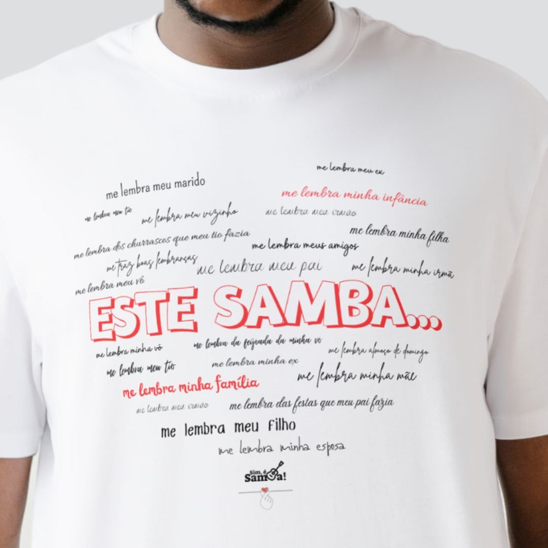 Nome do produto: Camiseta Clássica Masculina - Este Samba me Lembra 