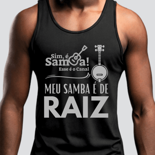 Nome do produto Camiseta Regata Masculina - Meu Samba é de Raiz