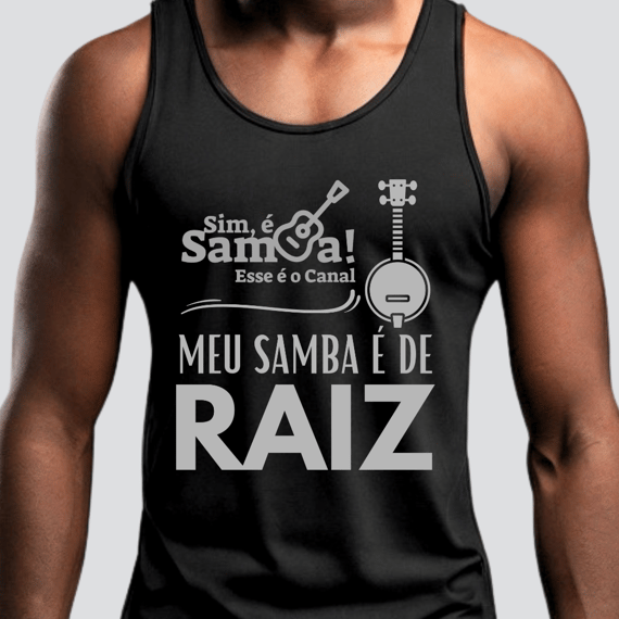 Camiseta Regata Masculina - Meu Samba é de Raiz