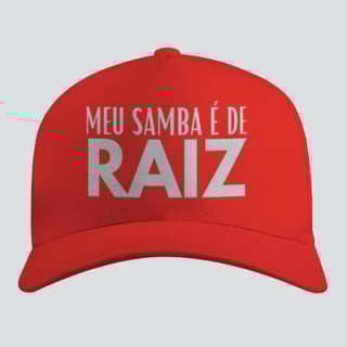Nome do produto Boné Americano com Tela - Meu Samba é de Raiz
