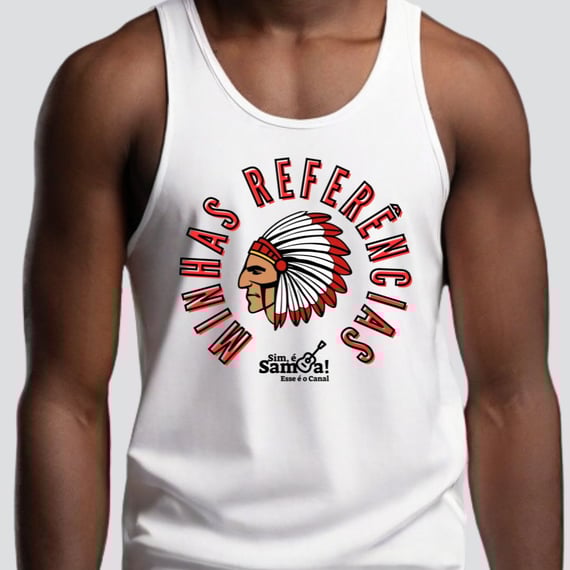 Camiseta Regata Masculina - Minhas Referências Sim é Samba