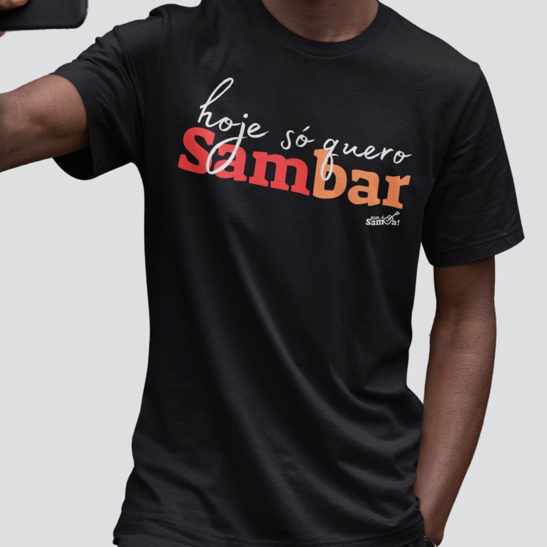 Nome do produto: Camiseta Clássica Masculina - Hoje só Quero Sambar