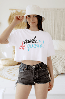 Nome do produto Camisa Cropped Feminina - Sim é Samba de Quintal