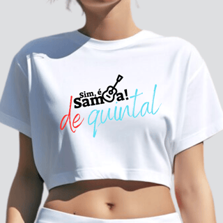 Nome do produto Camisa Cropped Feminina - Sim é Samba de Quintal