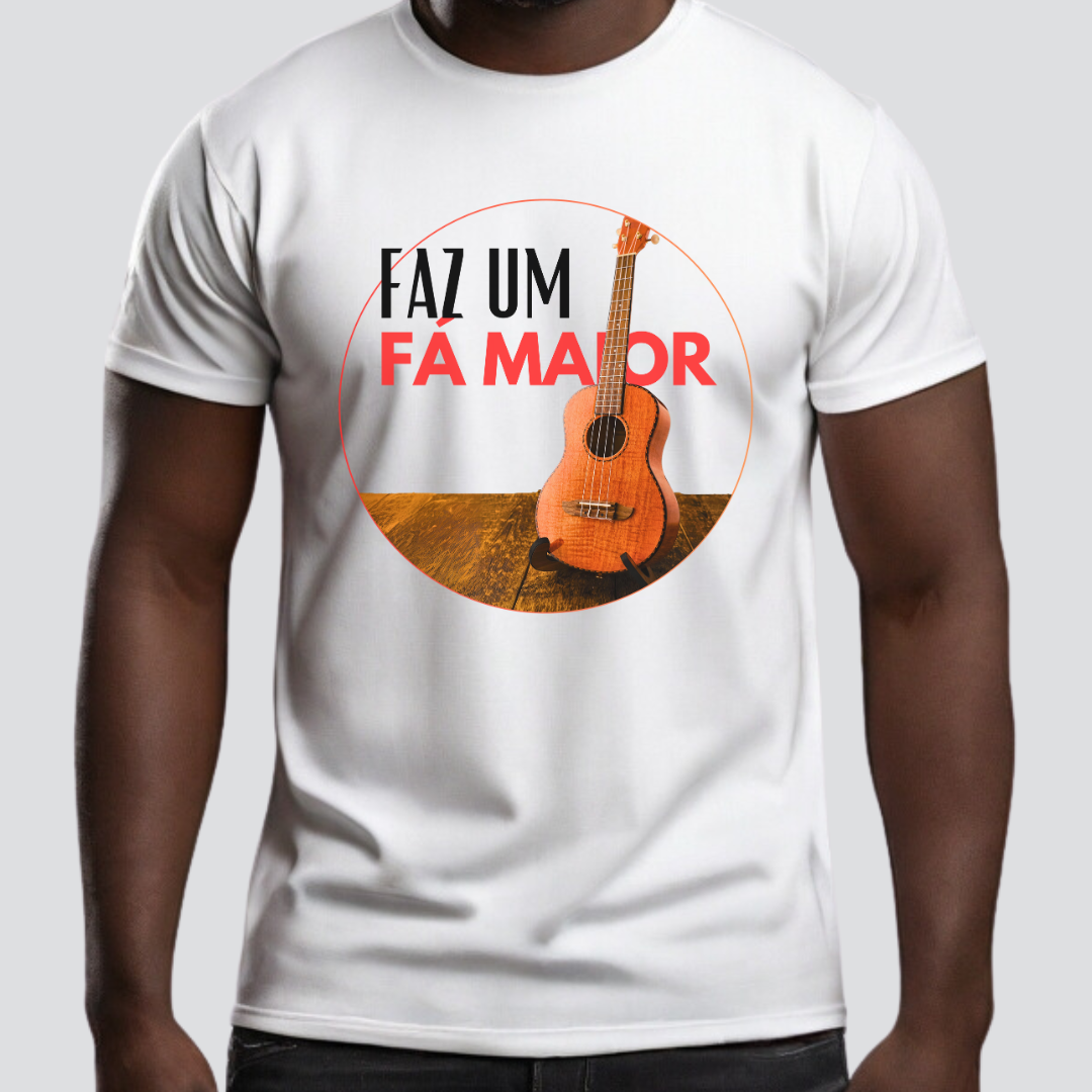 Nome do produto: Camiseta Prime Masculina - Faz um Fá Maior - Sim, é Samba!