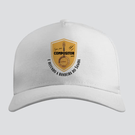 Boné Americano com Tela - Sim Sou Compositor e Defendo a Bandeira do Samba