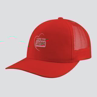 Nome do produto Boné Americano com Tela - I Love You Samba