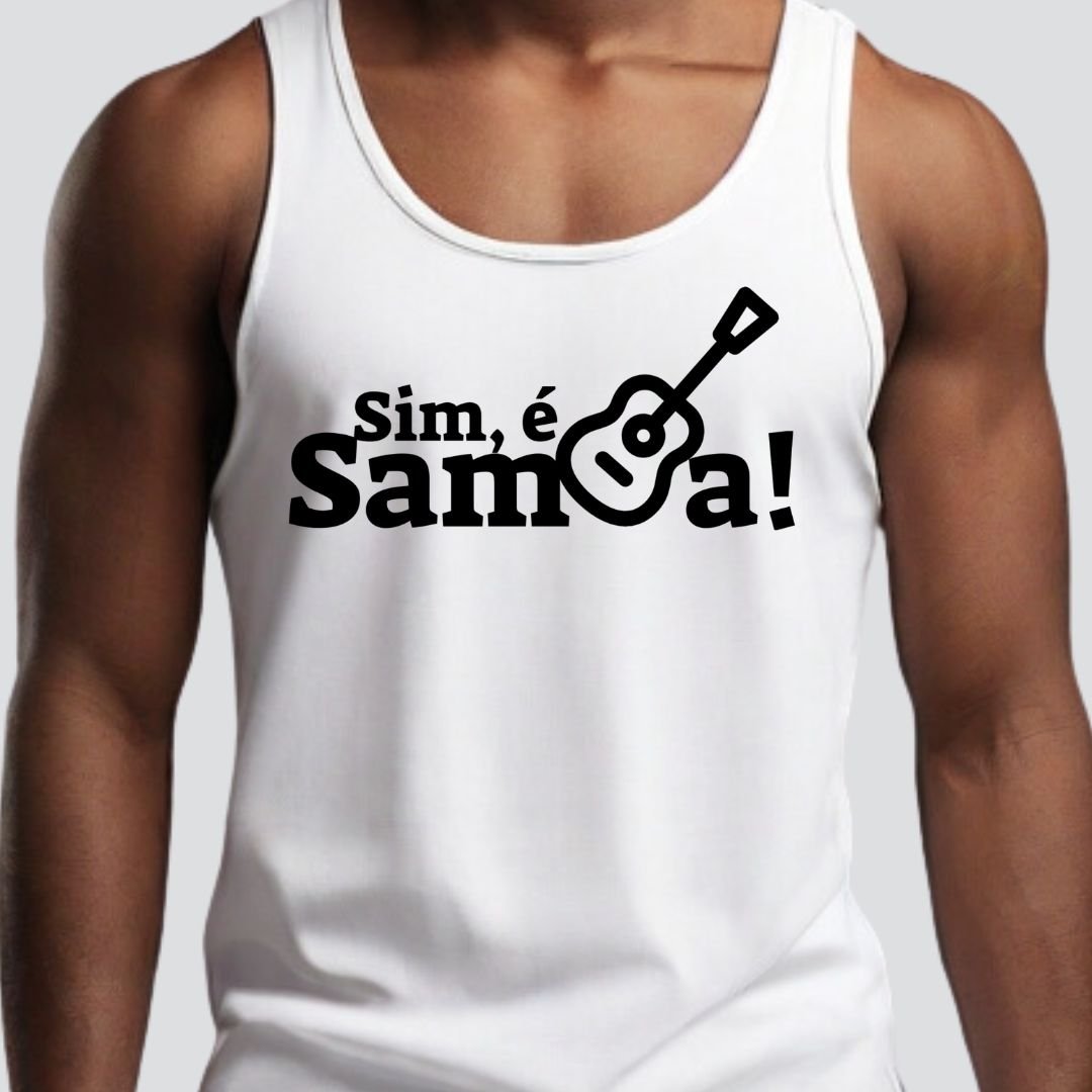 Nome do produto: Camiseta Regata Masculina - Sim é Samba