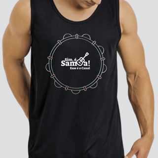 Nome do produto Camiseta Regata Masculina - Pandeiro Sim é Samba