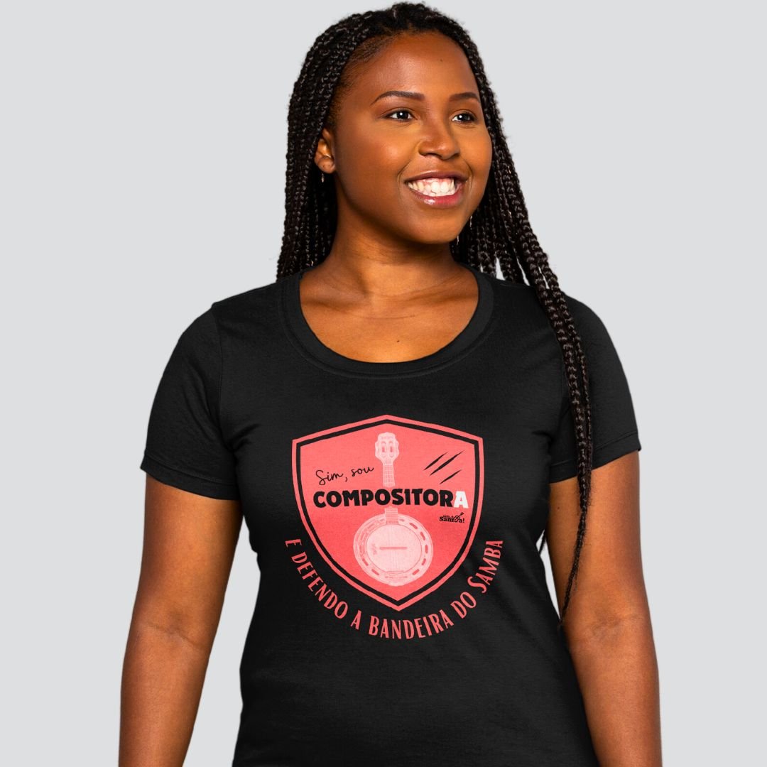 Nome do produto: Camiseta Baby Look Feminina - Sim Sou Compositora