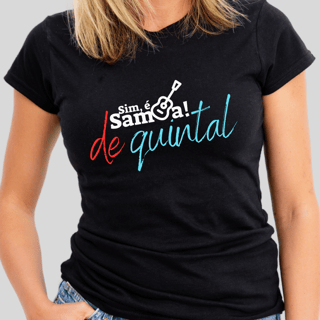 Nome do produto Camiseta Baby Long Clássica Feminina - Sim é Samba de Quintal