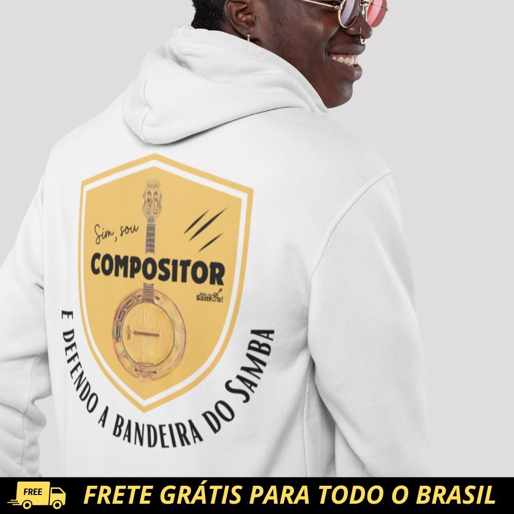 Nome do produto: Jaqueta de Moletom PRIME com Ziper - Sim Sou Compositor