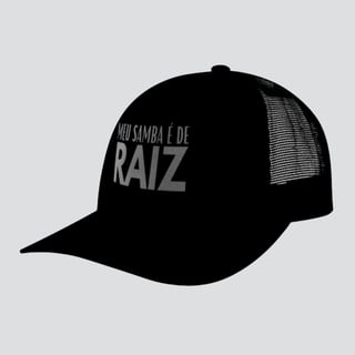 Nome do produto Boné Americano com Tela - Meu Samba é de Raiz