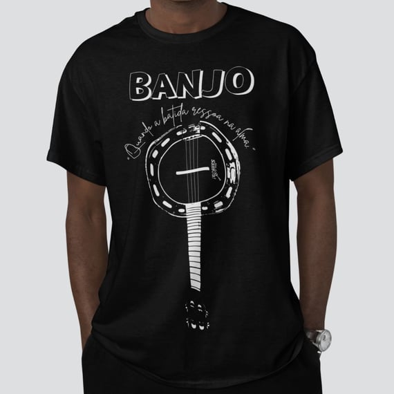 Camiseta Masculina Quality Banjo Quando a Batida Ressoa na Alma