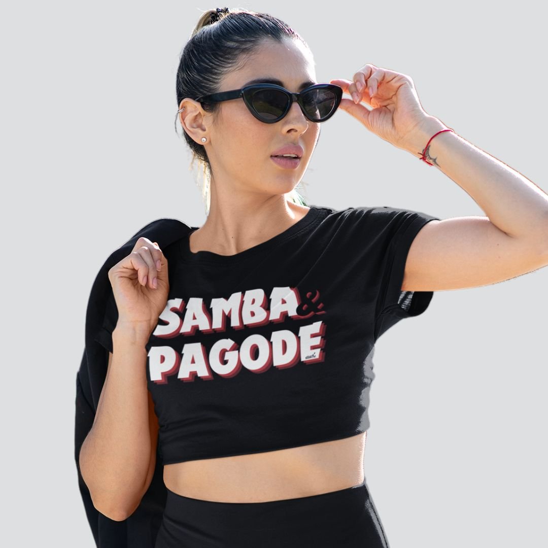 Nome do produto: Camisa Cropped Feminina - Samba e Pagode