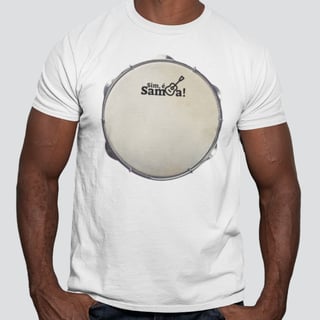 Nome do produto Camiseta Clássica Masculina - Pandeiro Sim é Samba
